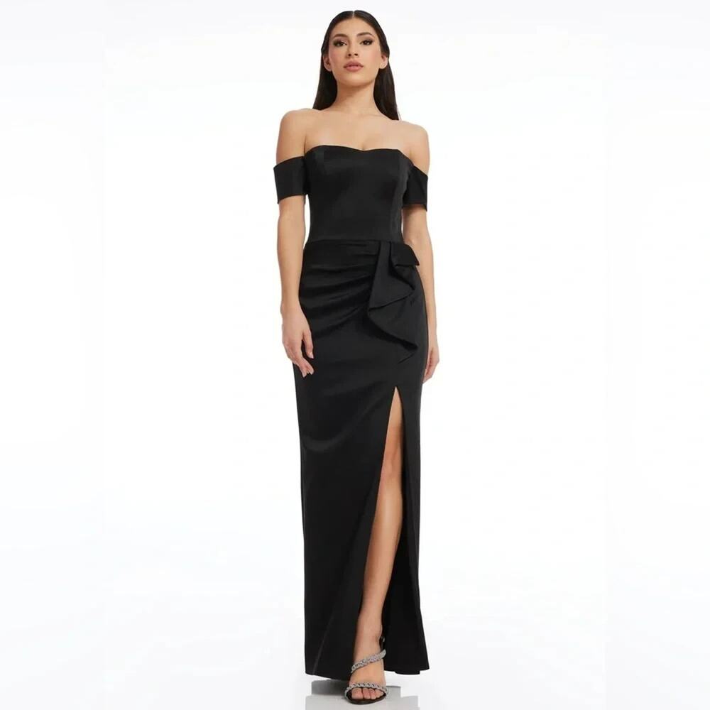 Dress The Population Black Gabrielle Off the Shoulder Gown SIZE XXL